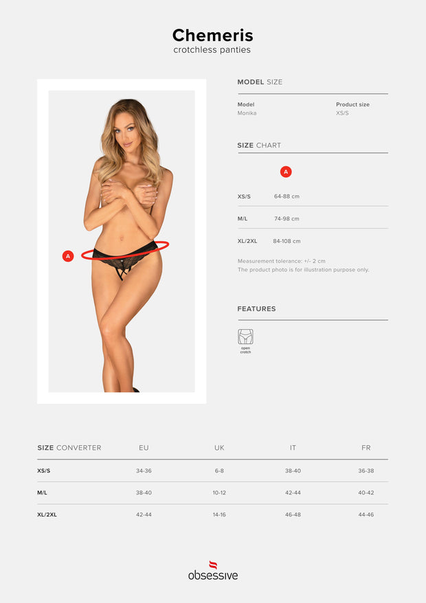 Obsessive - Chemeris Ouvert-Slip - Schwarz