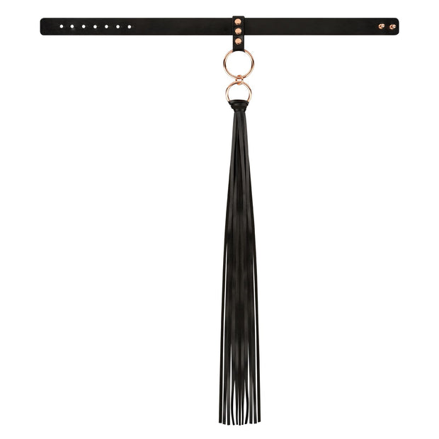 Rosy Gold - Halsband mit Flogger - Schwarz