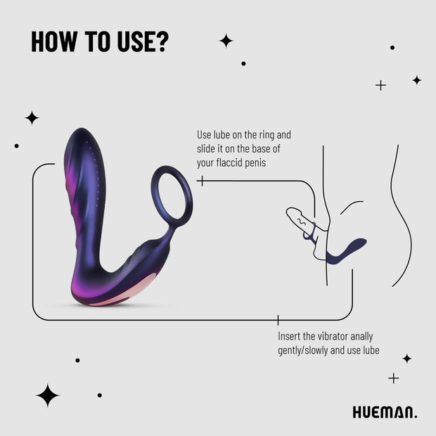 Hueman - Black Hole Analvibrator Mit Penisring