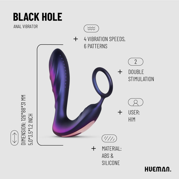 Hueman - Black Hole Analvibrator Mit Penisring