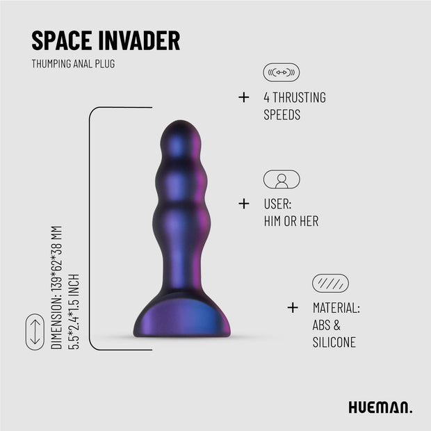 Hueman - Space Invader Vibrator- und Stoß-Butt Plug