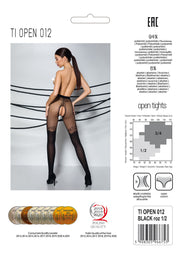 Passion - Tiopen 012 Strumpfhose mit offenem Schritt - Schwarz