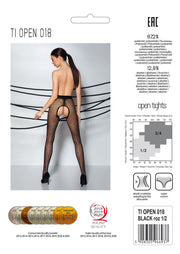 Passion - Tiopen 018 Strumpfhose mit offenem Schritt - Schwarz