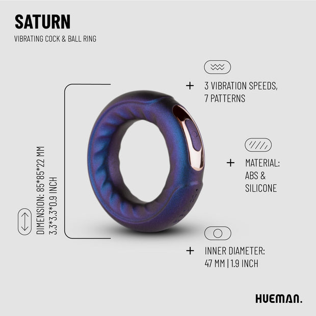 Hueman - Saturn Vibrierender Penis-/Hodenring