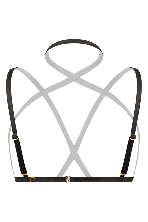 Riemchen-Harness Bralette Fia - schwarz