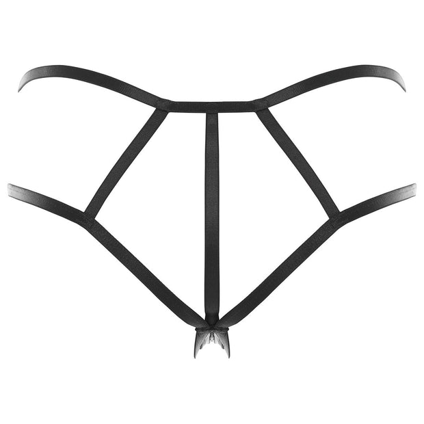 I Like It Rough String mit offenem Schritt - Schwarz