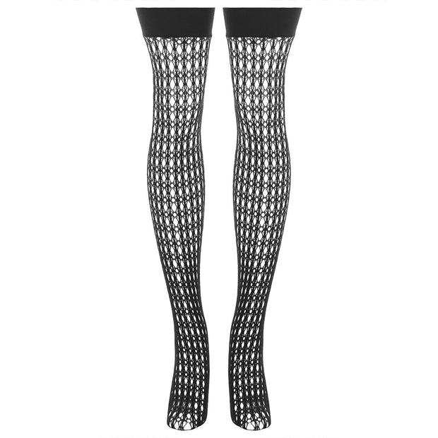 Quarter Crochet Netzstrümpfe - Schwarz