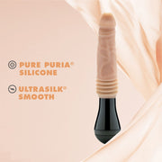 Dr. Skin Silikon - Dr. Knight - Stoßender und vibrierender Dildo - Beige