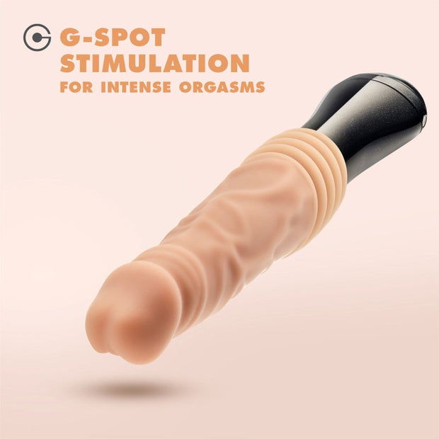 Dr. Skin Silikon - Dr. Knight - Stoßender und vibrierender Dildo - Beige