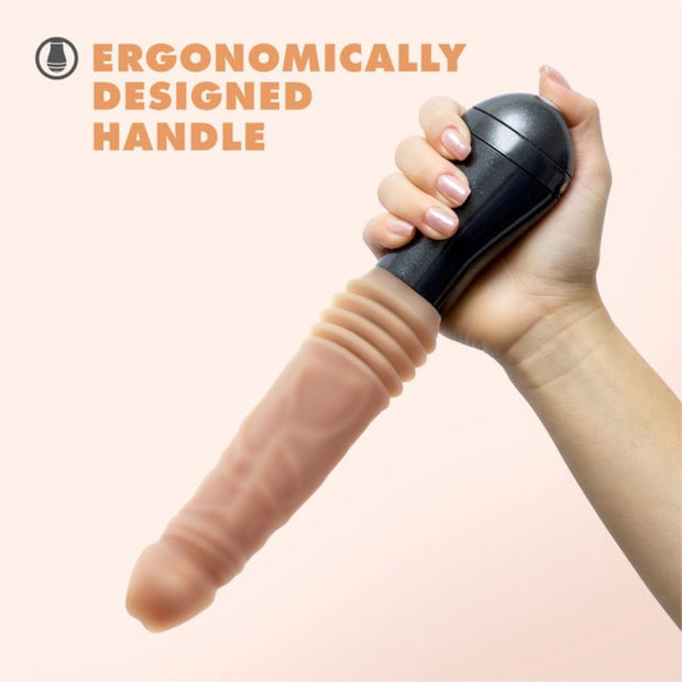 Dr. Skin Silikon - Dr. Knight - Stoßender und vibrierender Dildo - Beige