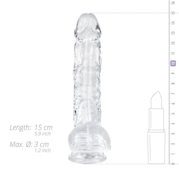 Jelly Dildo mit Hoden - 13,5 cm