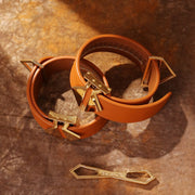 LOCKINK - Fuß- und Handfesseln Set - braun