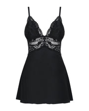 Babydoll Set Mit Spitze - Schwarz