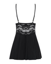 Babydoll Set Mit Spitze - Schwarz