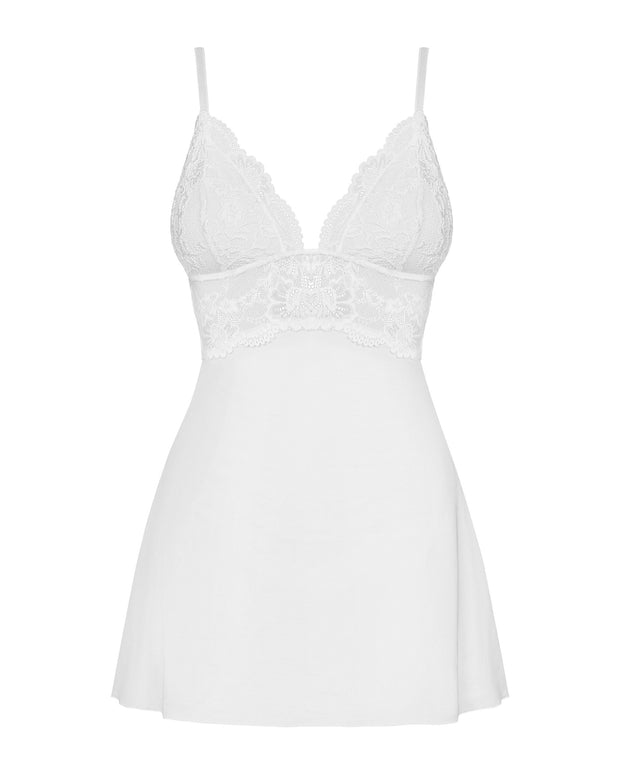 Babydoll Set Mit Spitze - Weiß
