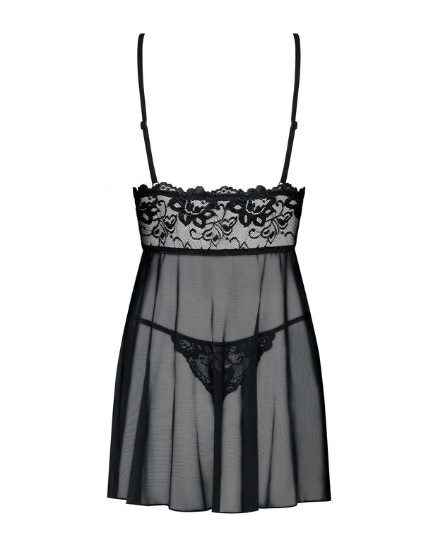 Idillia Babydoll und Tanga - Schwarz