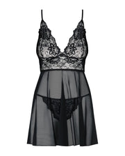 Idillia Babydoll und Tanga - Schwarz