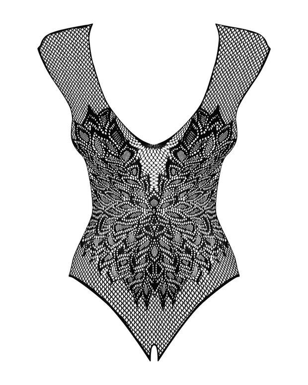 Netzstoff-Body mit offenem Intimbereich