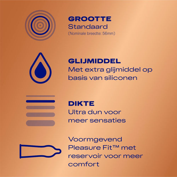 Durex - Kondome Nude Extra Gleitmittel - 10 Stück