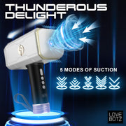 XR Brands - Thunder Stroker Saugender Masturbator - Silber & Schwarz