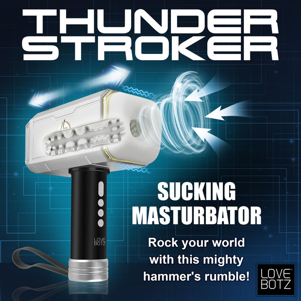 XR Brands - Thunder Stroker Saugender Masturbator - Silber & Schwarz
