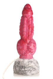 XR Brands - Resurrector Phoenix Spritzender Silikon-Dildo - Rot/Weiß