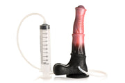 XR Brands - Zentauren-Explosions-Spritzender Silikon-Dildo - Schwarz/Rot