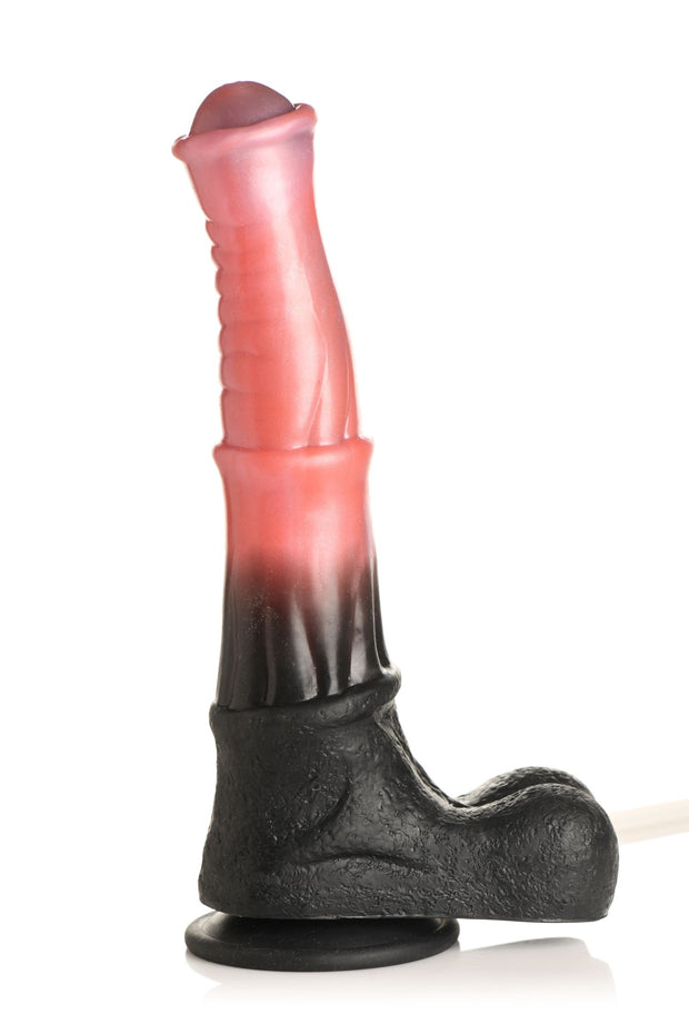 XR Brands - Zentauren-Explosions-Spritzender Silikon-Dildo - Schwarz/Rot