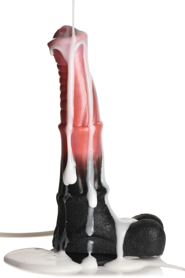 XR Brands - Zentauren-Explosions-Spritzender Silikon-Dildo - Schwarz/Rot