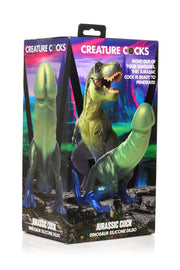 XR Brands - Jurassic Cock Dinosaurier Dildo - Grün & Blau