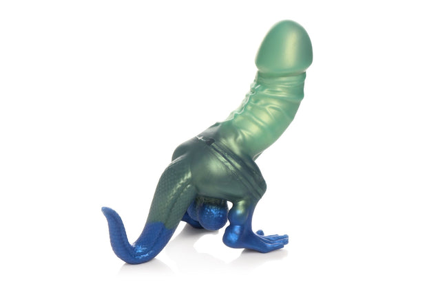 XR Brands - Jurassic Cock Dinosaurier Dildo - Grün & Blau