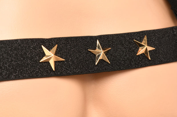XR Brands - Brustgeschirr mit Armbändern - Schwarz