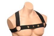 XR Brands - Brustgeschirr mit Armbändern - Schwarz