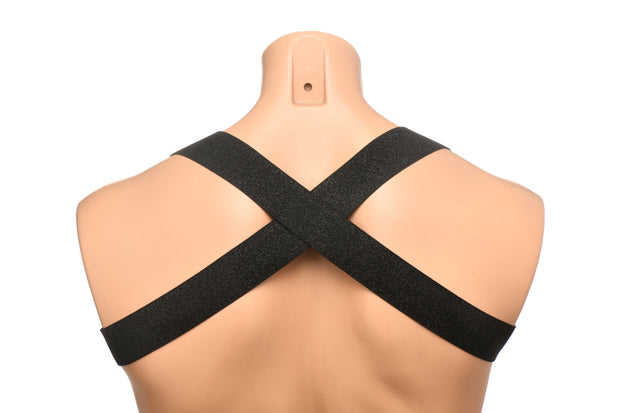 XR Brands - Brustgeschirr mit Armbändern - Schwarz