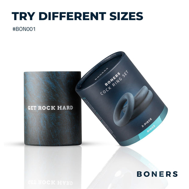 Boners 3-Delige Cockringen Set - Grijs