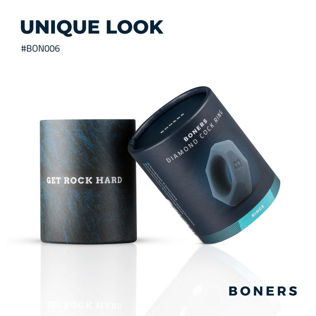 Boners Cockring Met Diamant Design - Grijs