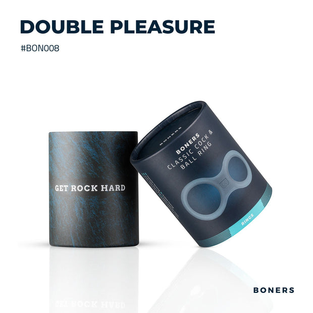 Boners Siliconen Cockring En Ballstretcher - Grijs