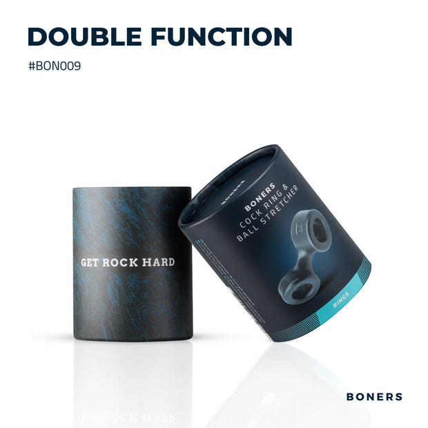 Boners Cockring En Ballstretcher - Grijs