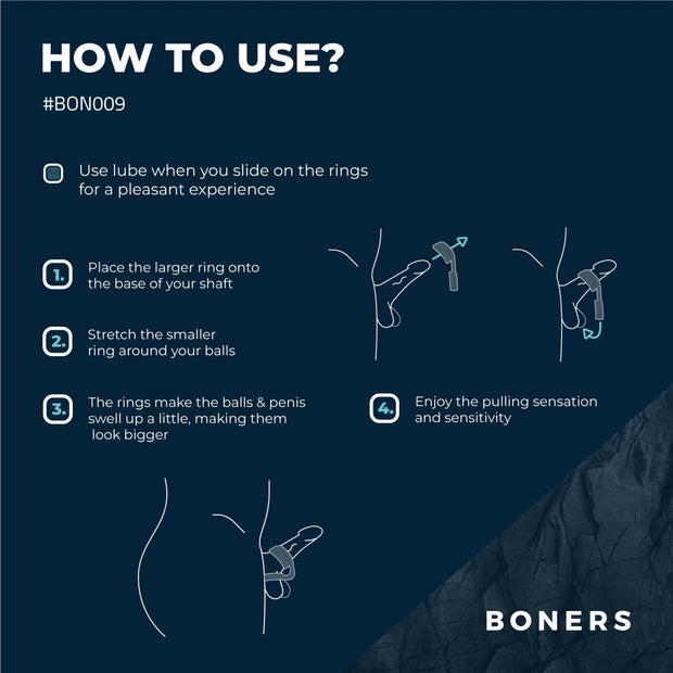 Boners Cockring En Ballstretcher - Grijs