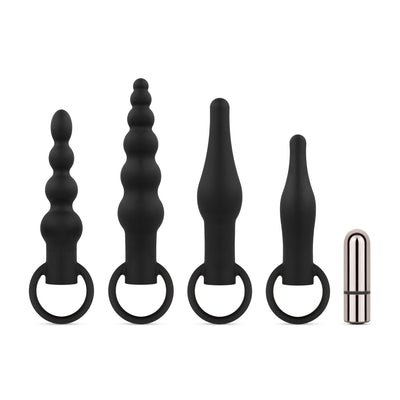 Anale Plugs mit Bullet-Vibrator - Schwarz
