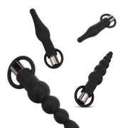 Anale Plugs mit Bullet-Vibrator - Schwarz