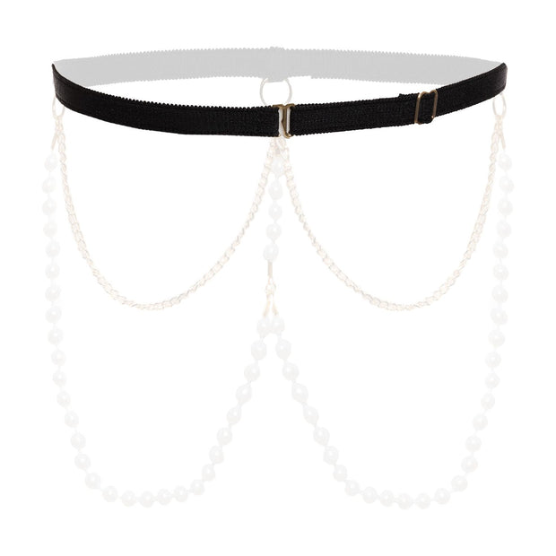 Perlen- und Spitzenband/Accessoire Mea - Schwarz