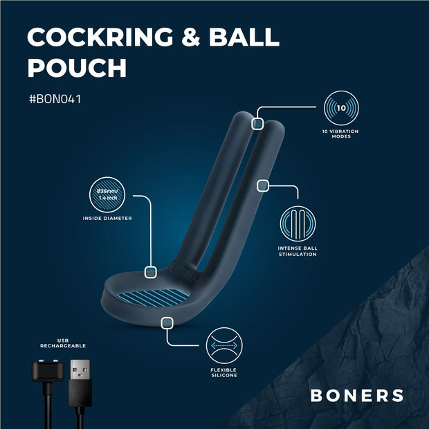 Boners Penisring & Hodenstimulator - Blau