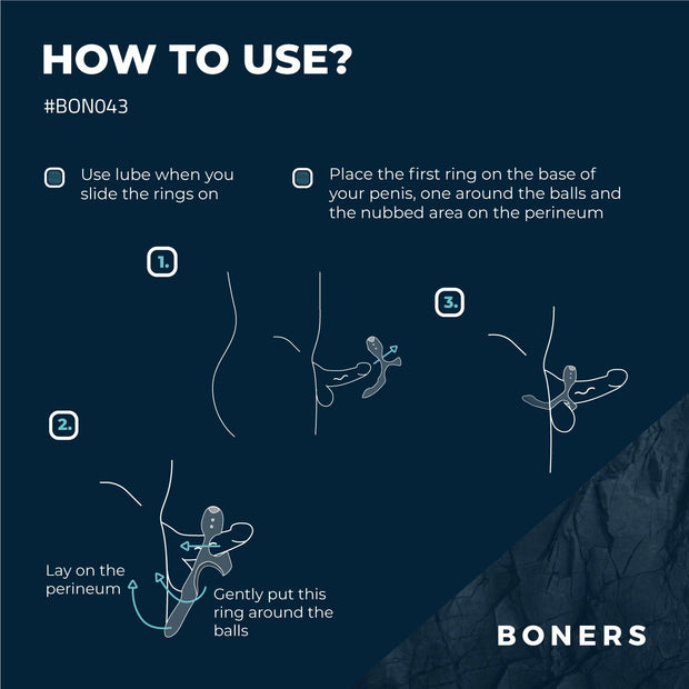 Boners Triple Penisring - Blau