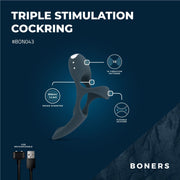 Boners Triple Penisring - Blau