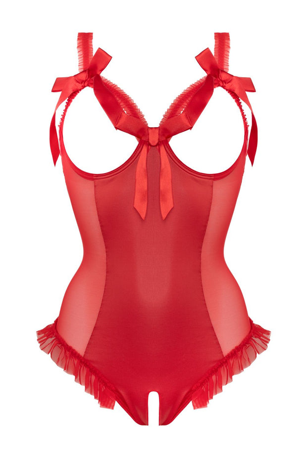 Wetlook Body mit offenem Schritt/Cups Mistique