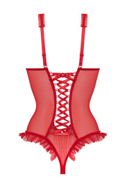 Wetlook Body mit offenem Schritt/Cups Mistique
