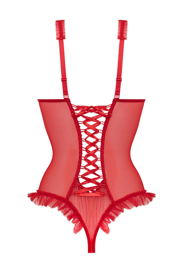Wetlook Body mit offenem Schritt/Cups Mistique