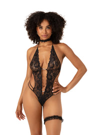 Offener Schritt Body-Set Renee - Schwarz