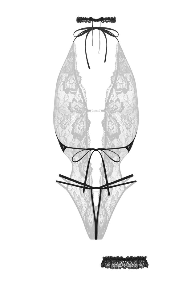 Offener Schritt Body-Set Renee - Schwarz